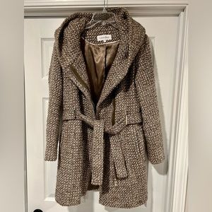 Calvin Klein Women size S brown/tan pea coat